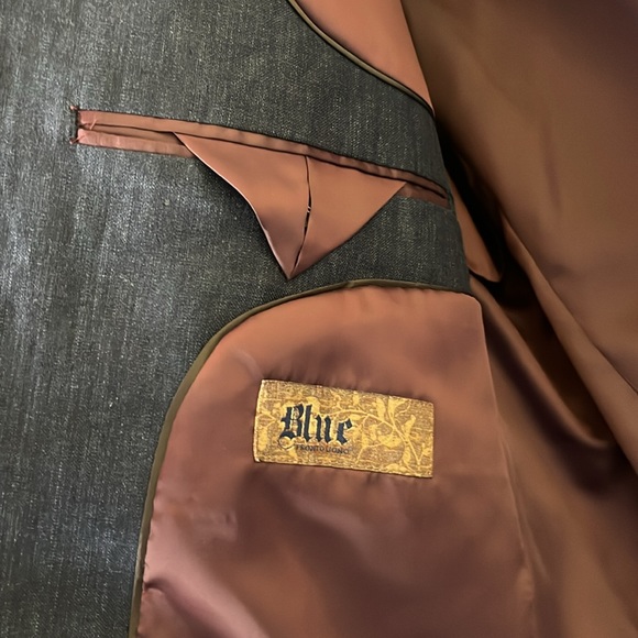 Blue Linen Blazer Jacket Size 42R 100% Linen NWT 42 R - Picture 9 of 11